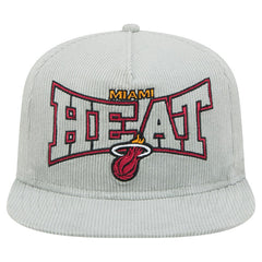 Miami Heat Throwback Corduroy Golfer Snapback Hat Gray