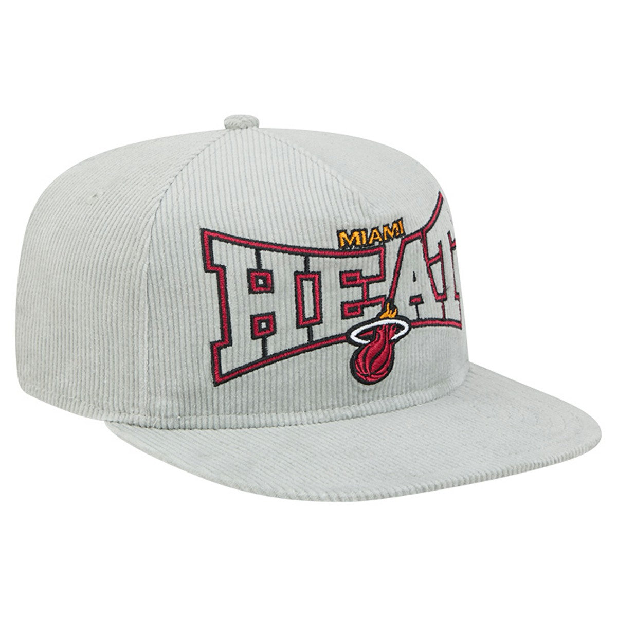 Miami Heat Throwback Corduroy Golfer Snapback Hat Gray