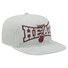 Miami Heat Throwback Corduroy Golfer Snapback Hat Gray