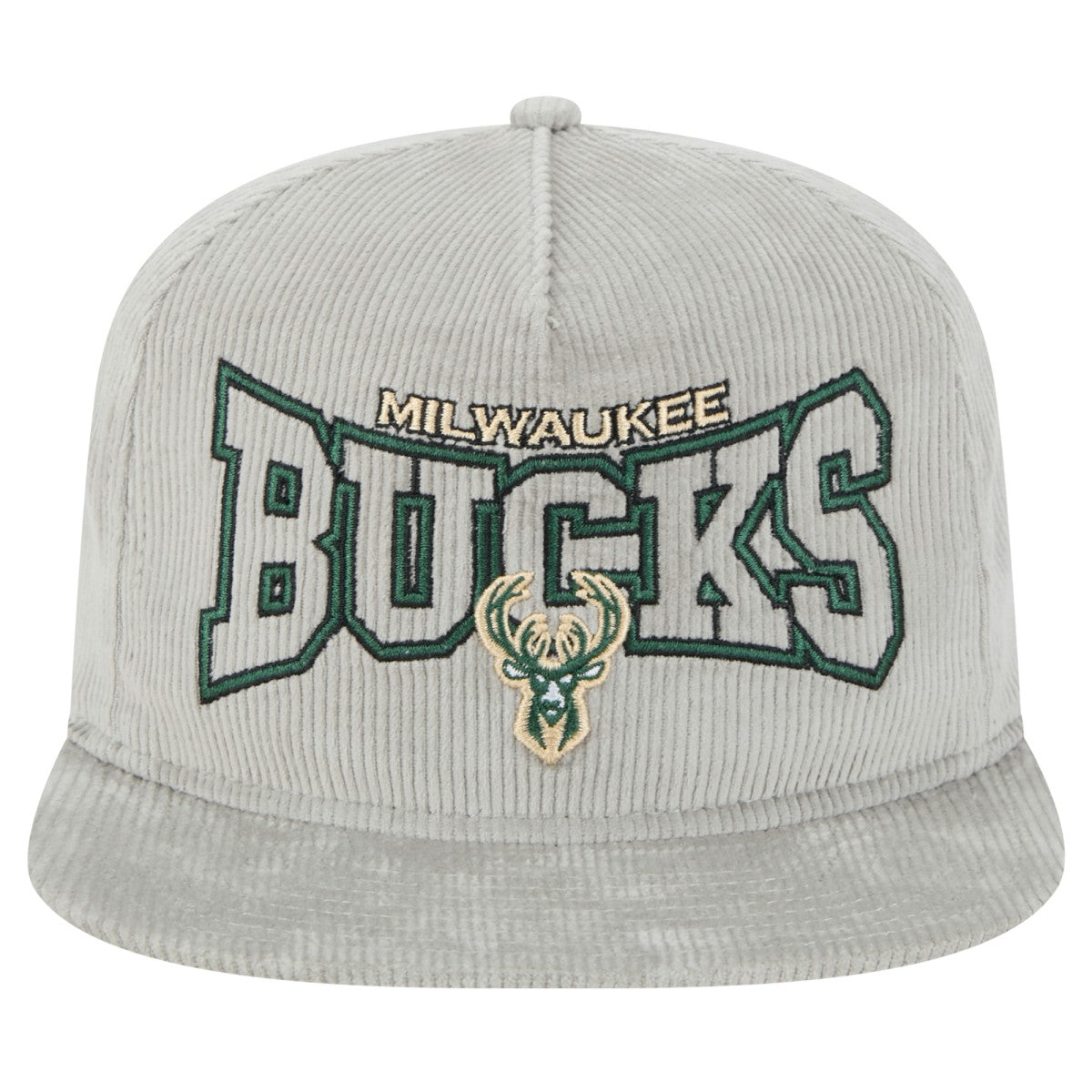 Milwaukee Bucks Throwback Corduroy Golfer Snapback Hat Gray