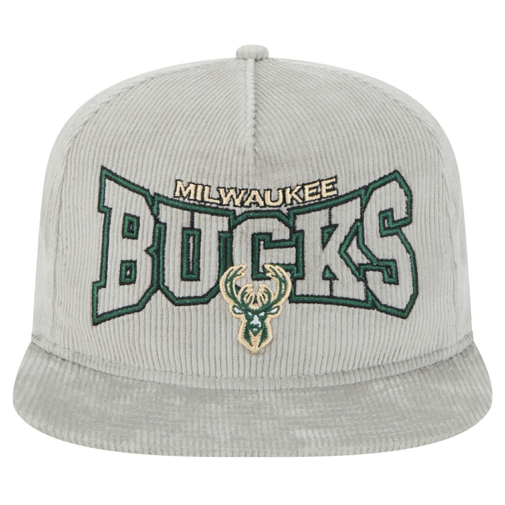 Milwaukee Bucks Throwback Corduroy Golfer Snapback Hat Gray