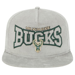 Milwaukee Bucks Throwback Corduroy Golfer Snapback Hat Gray