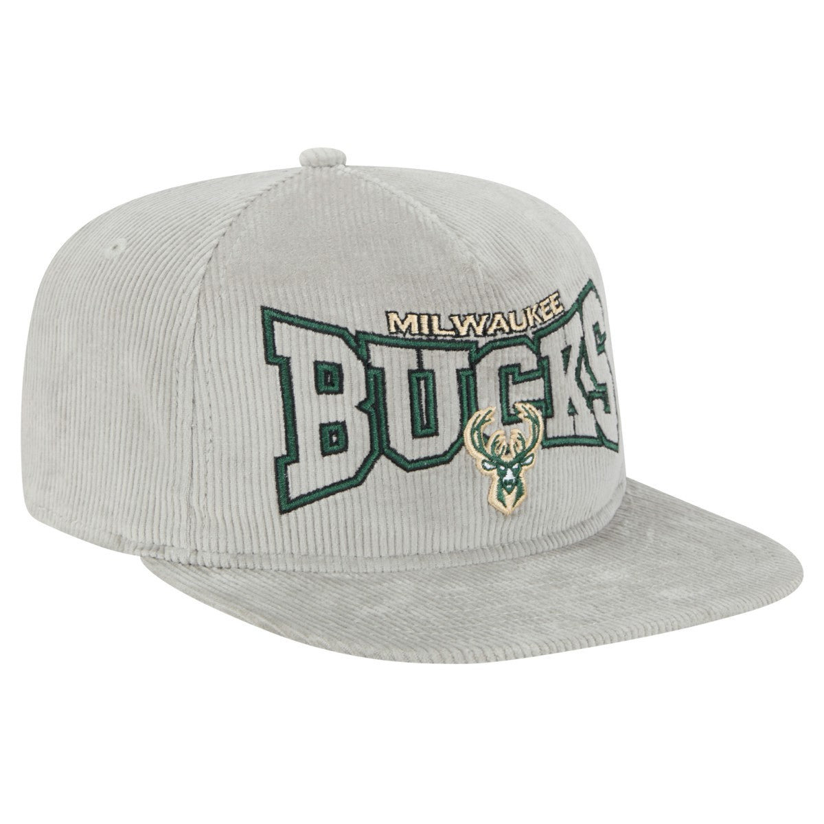 Milwaukee Bucks Throwback Corduroy Golfer Snapback Hat Gray