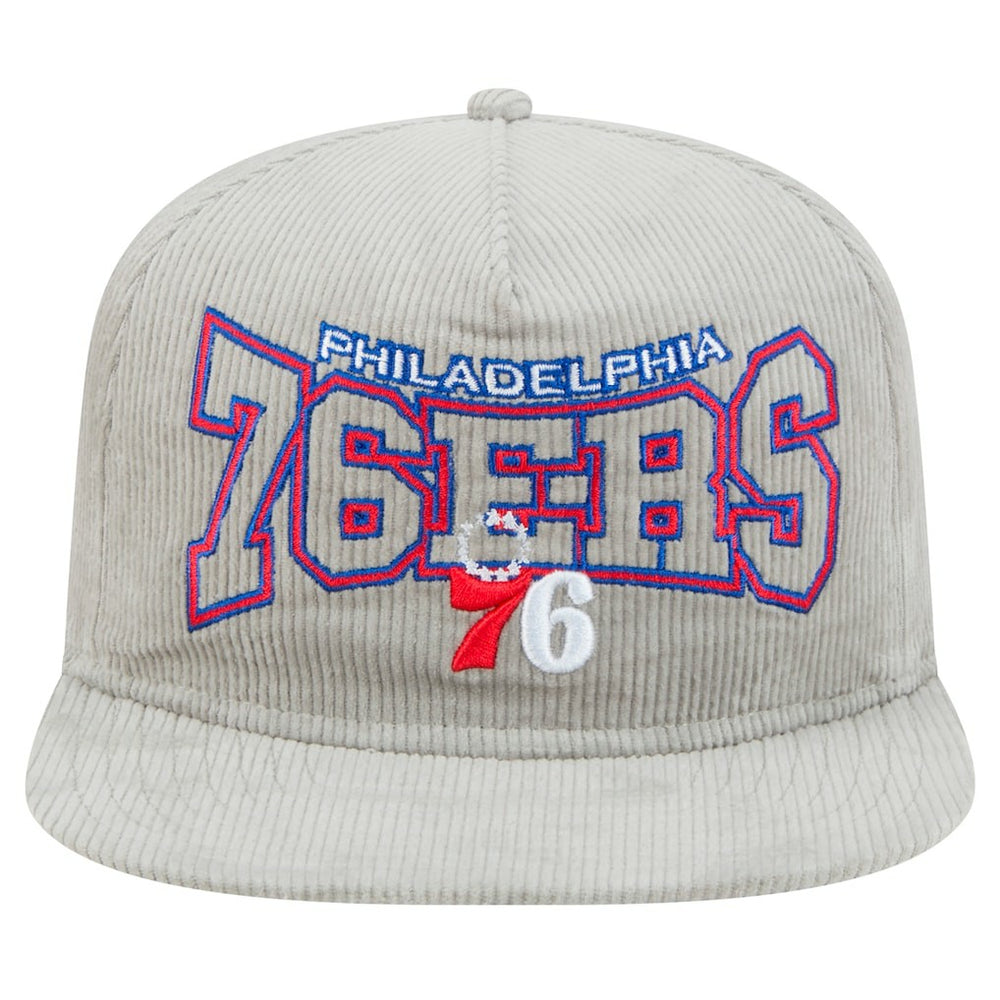 Philadelphia 76ers Throwback Corduroy Golfer Snapback Hat Gray