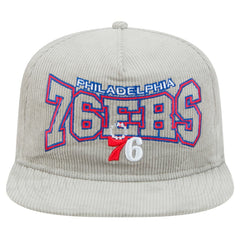 Philadelphia 76ers Throwback Corduroy Golfer Snapback Hat Gray