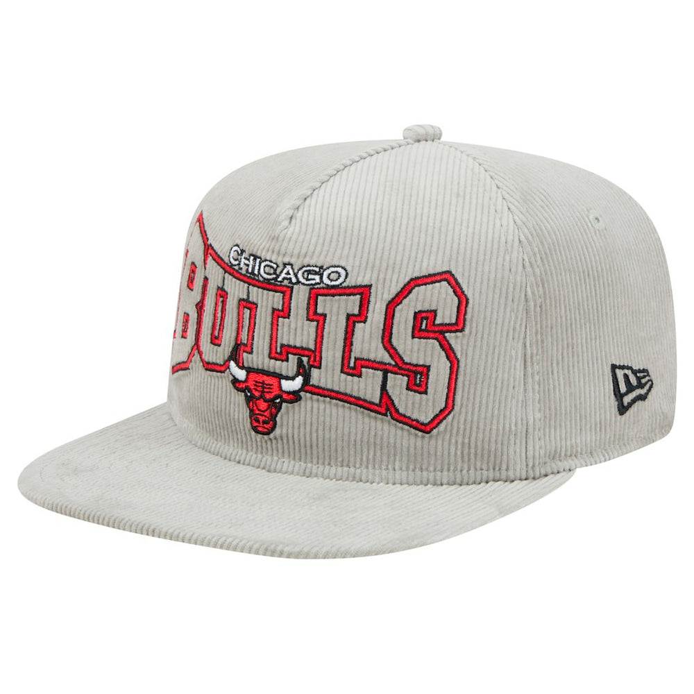 Chicago Bulls Throwback Corduroy Golfer Snapback Hat Gray