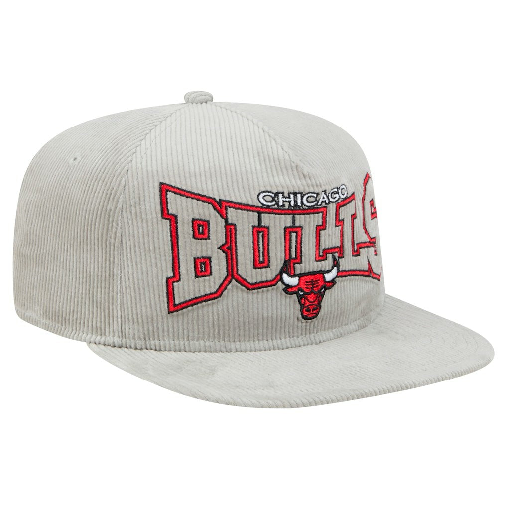 Chicago Bulls Throwback Corduroy Golfer Snapback Hat Gray