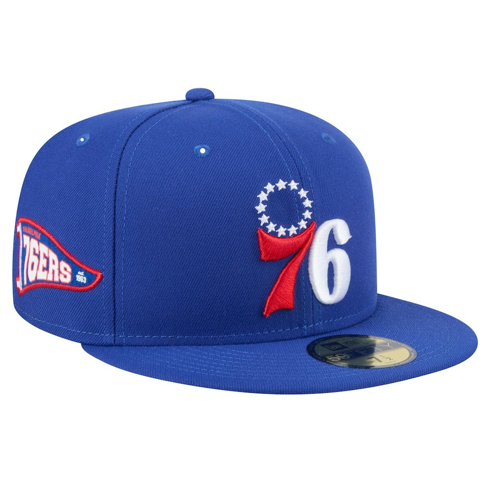 Philadelphia 76ers Throwback Pennant 59FIFTY Fitted Hat Royal