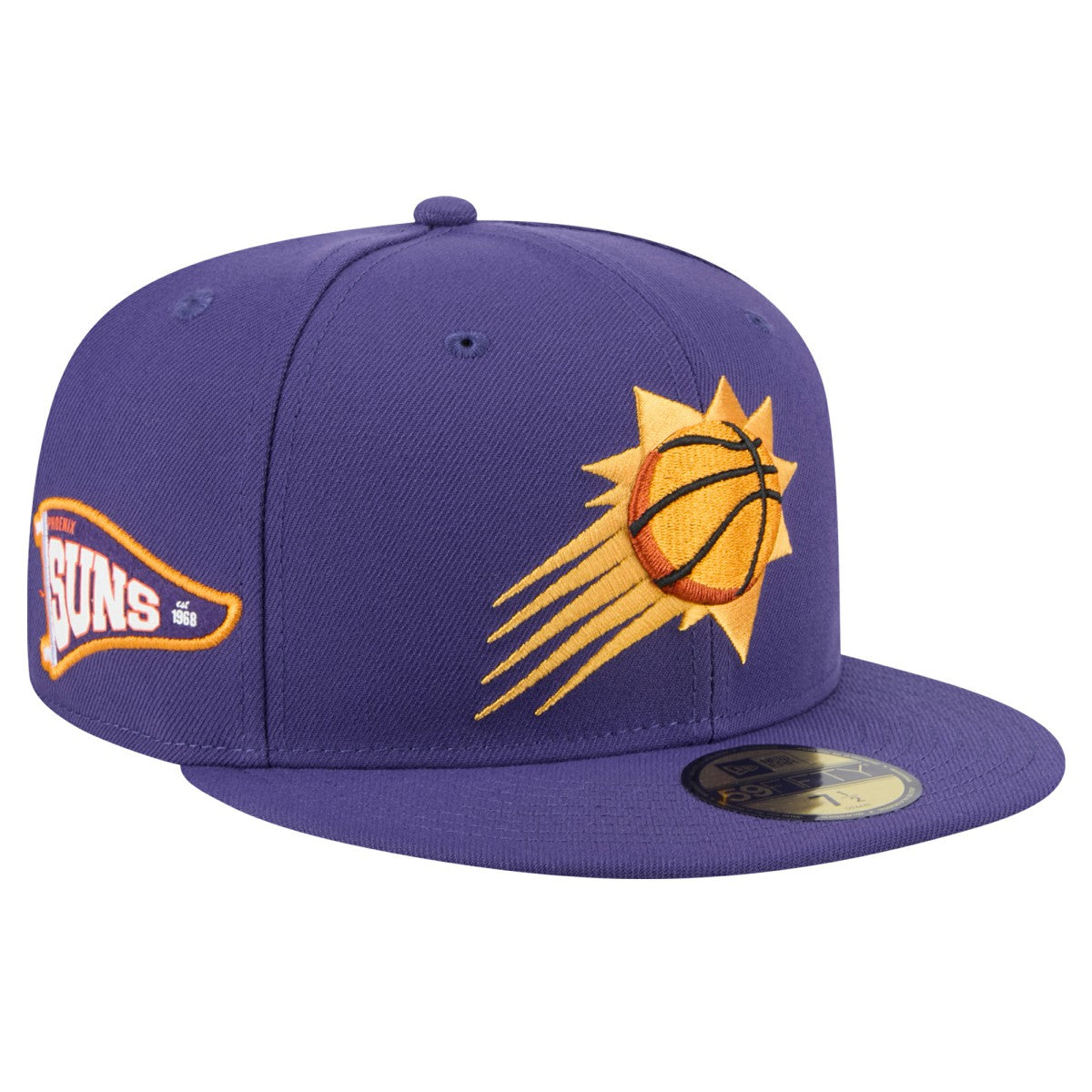 Phoenix Suns Throwback Pennant 59FIFTY Fitted Hat Purple