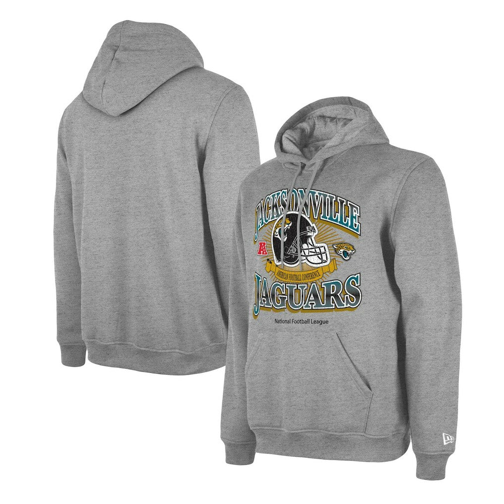 Jacksonville Jaguars New Era Retro Pullover Hoodie Heather Gray