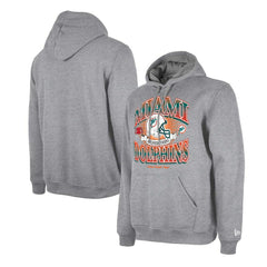Miami Dolphins New Era Retro Pullover Hoodie Heather Gray