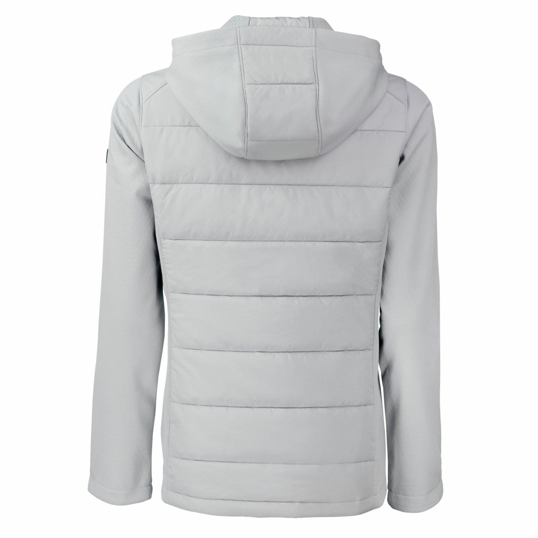 Detroit Lions Cutter & Buck Women's Evoke PrimaLoft Hybrid Eco Softshell Recycled Full-Zip Hooded Jacket Gray