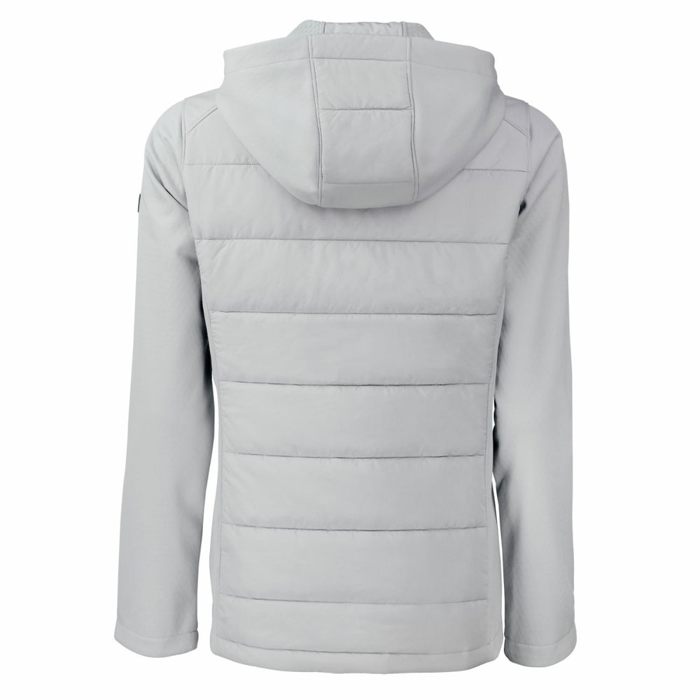 Detroit Lions Cutter & Buck Women's Evoke PrimaLoft Hybrid Eco Softshell Recycled Full-Zip Hooded Jacket Gray