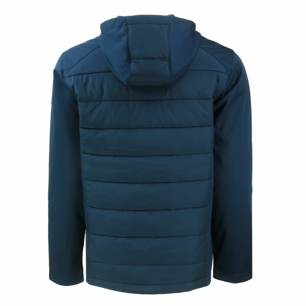 Denver Broncos Cutter & Buck Evoke PrimaLoft Hybrid Eco Softshell Recycled Full-Zip Hooded Jacket Navy