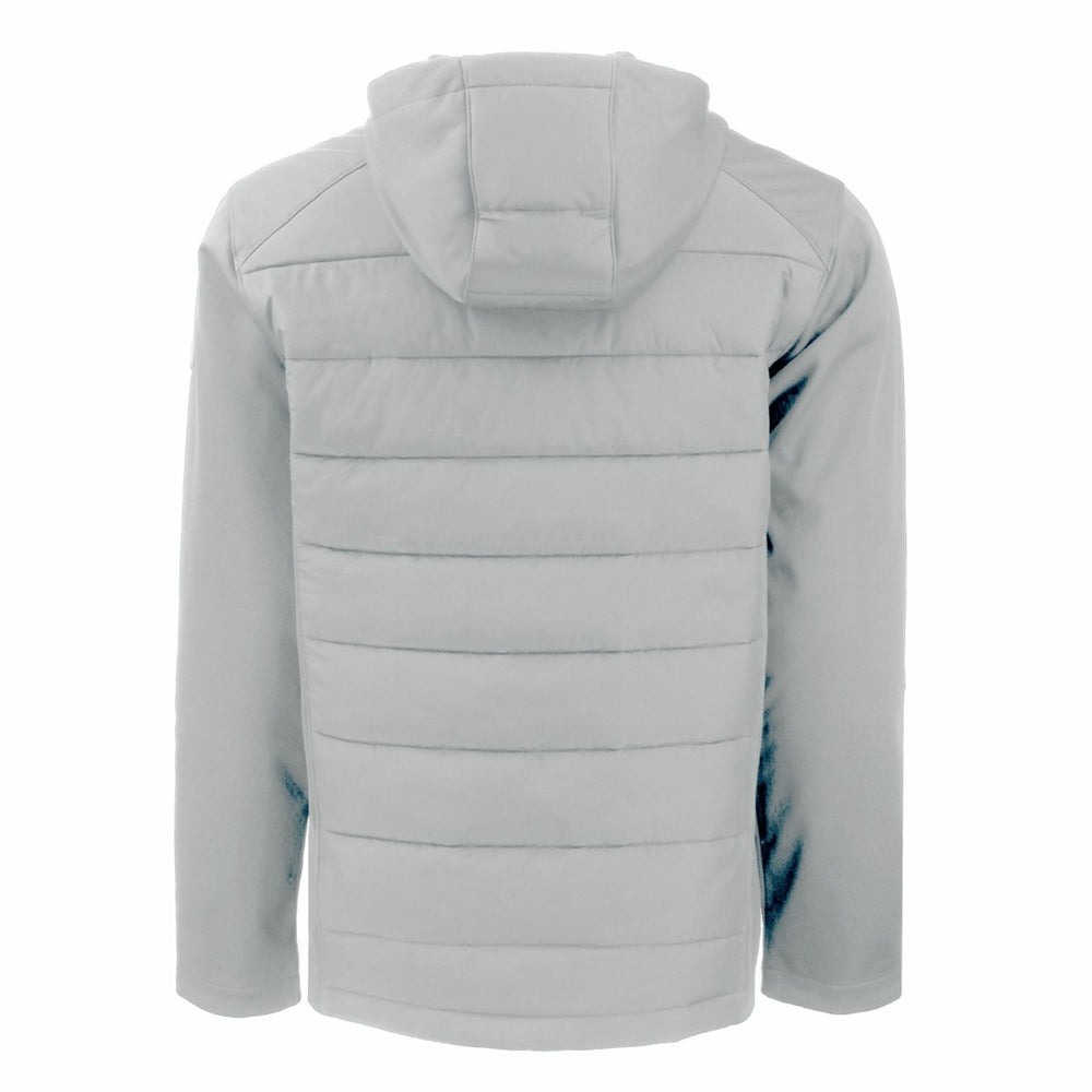 Detroit Lions Cutter & Buck Evoke PrimaLoft Hybrid Eco Softshell Recycled Full-Zip Hooded Jacket Gray