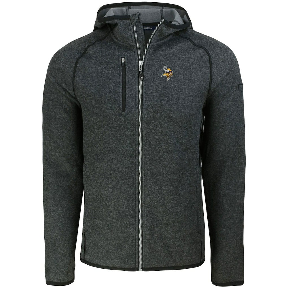 Minnesota Vikings Cutter & Buck Mainsail Full-Zip Hooded Jacket Heather Charcoal