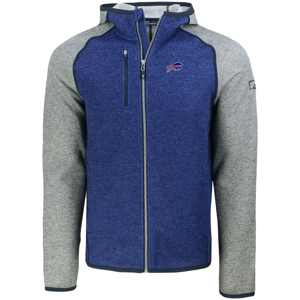 Buffalo Bills Cutter & Buck Mainsail Full-Zip Hooded Jacket Heather Royal