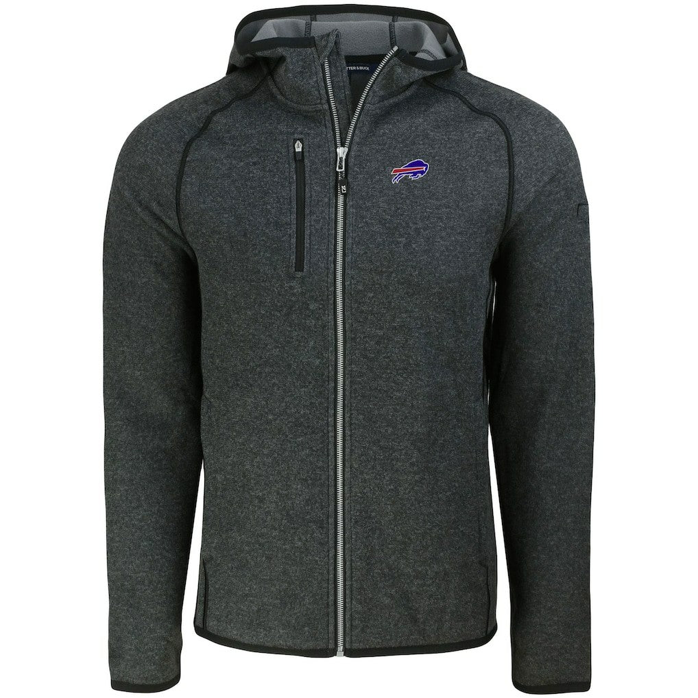 Buffalo Bills Cutter & Buck Mainsail Full-Zip Hooded Jacket Heather Charcoal
