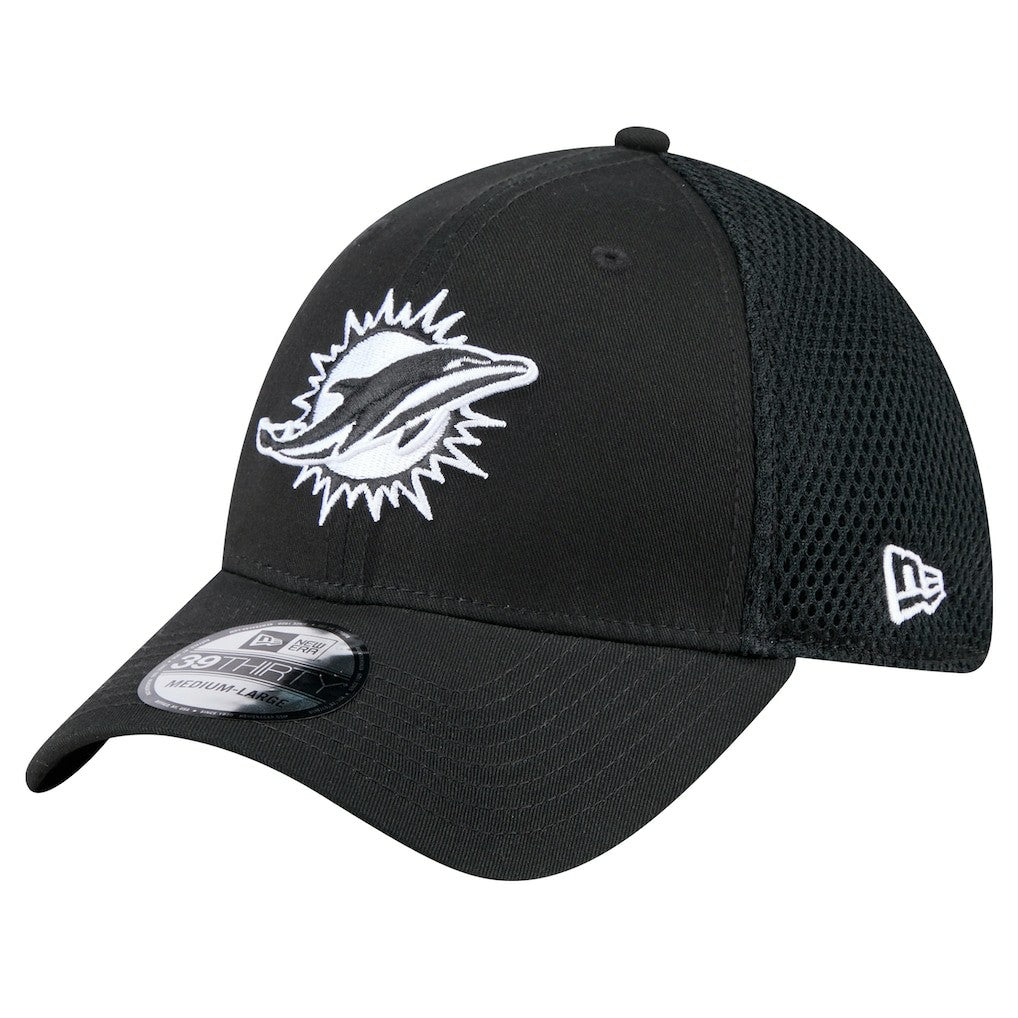 New Era Miami Dolphins Black Main Neo 39THIRTY Flex Hat