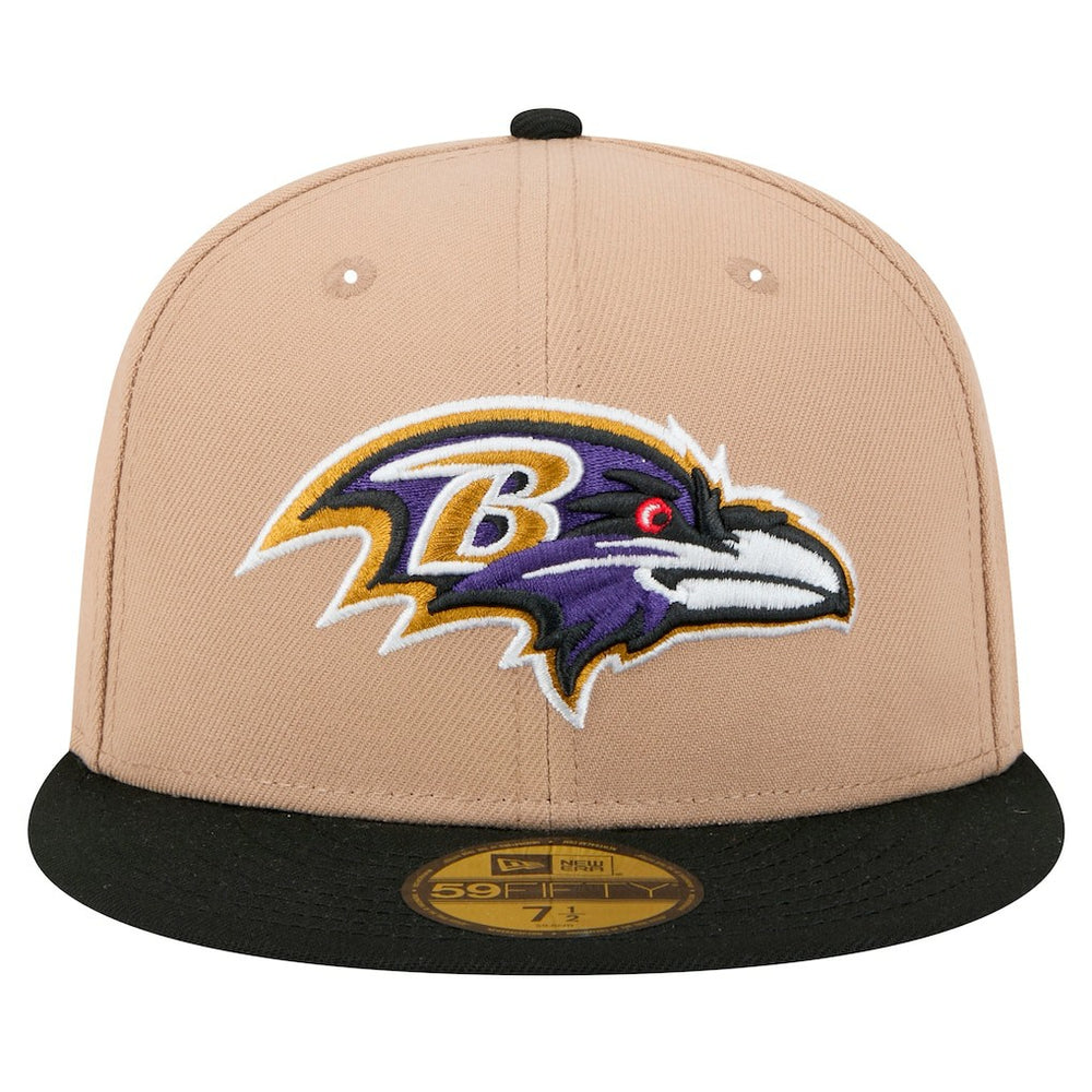 Baltimore Ravens New Era Logo Main 59FIFTY Fitted Hat Tan