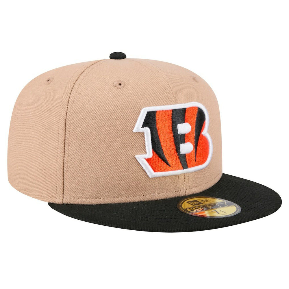 Cincinnati Bengals New Era Logo Main 59FIFTY Fitted Hat Tan
