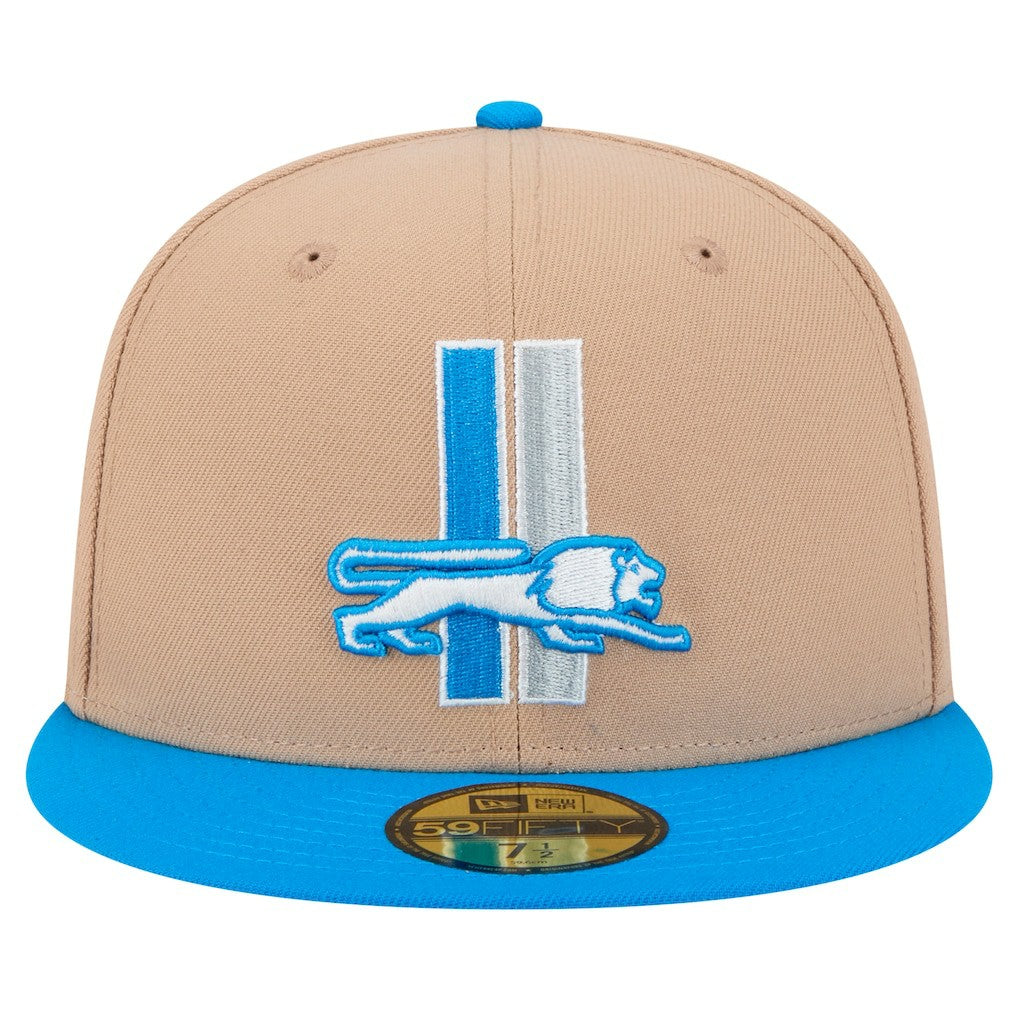Detroit Lions New Era Throwback Logo Main 59FIFTY Fitted Hat Tan