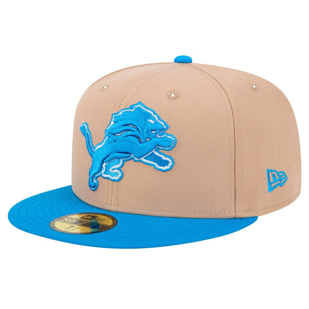 Detroit Lions New Era Logo Main 59FIFTY Fitted Hat Tan