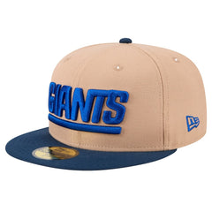 New York Giants New Era Wordmark Logo Main 59FIFTY Fitted Hat Tan
