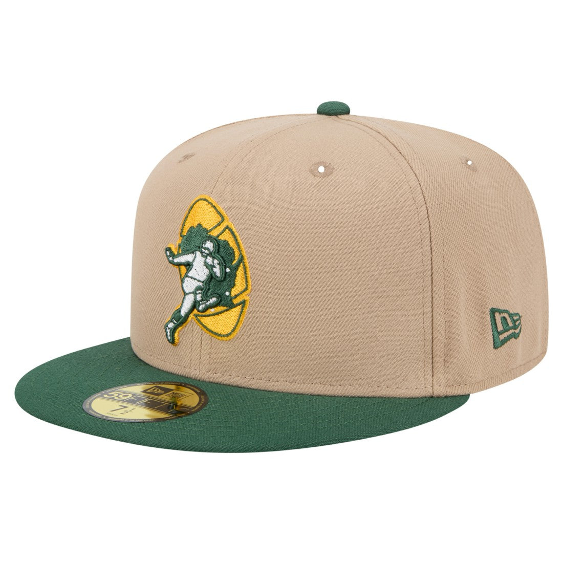 Green Bay Packers New Era Throwback Logo Main 59FIFTY Fitted Hat Tan