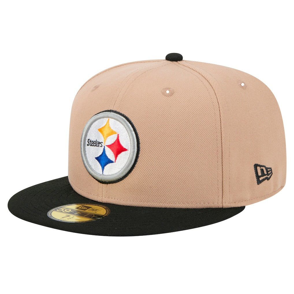 Pittsburgh Steelers New Era Logo Main 59FIFTY Fitted Hat Tan