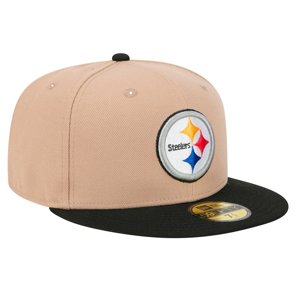 Pittsburgh Steelers New Era Logo Main 59FIFTY Fitted Hat Tan