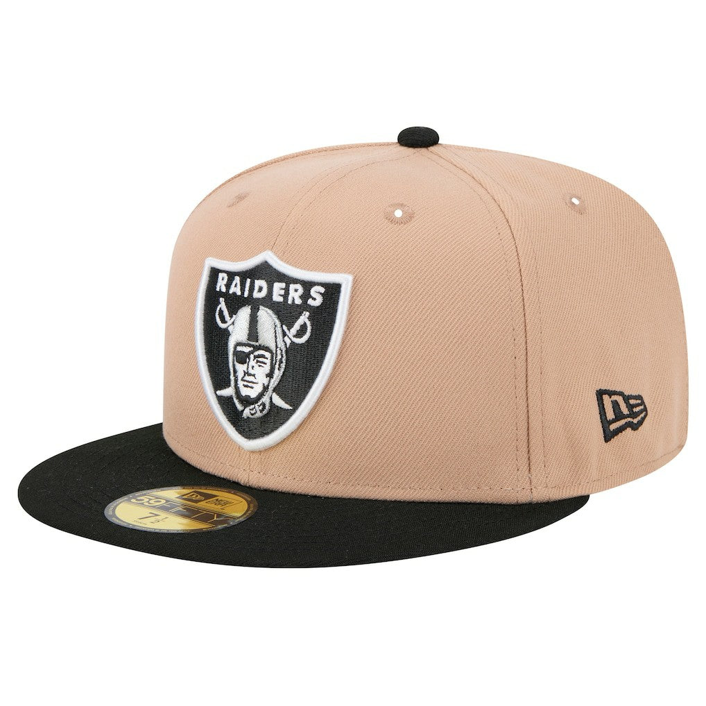 Las Vegas Raiders New Era Logo Main 59FIFTY Fitted Hat Tan