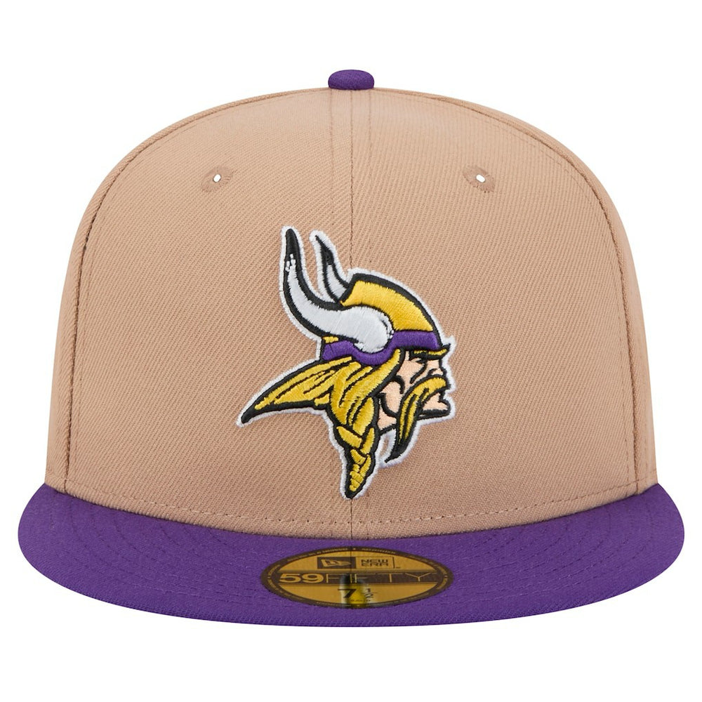 Minnesota Vikings New Era Logo Main 59FIFTY Fitted Hat Tan