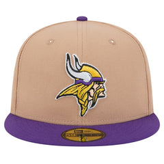 Minnesota Vikings New Era Logo Main 59FIFTY Fitted Hat Tan