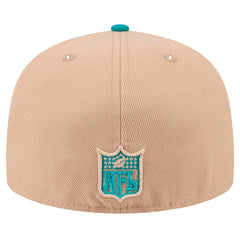 Miami Dolphins New Era Throwback Logo Main 59FIFTY Fitted Hat Tan