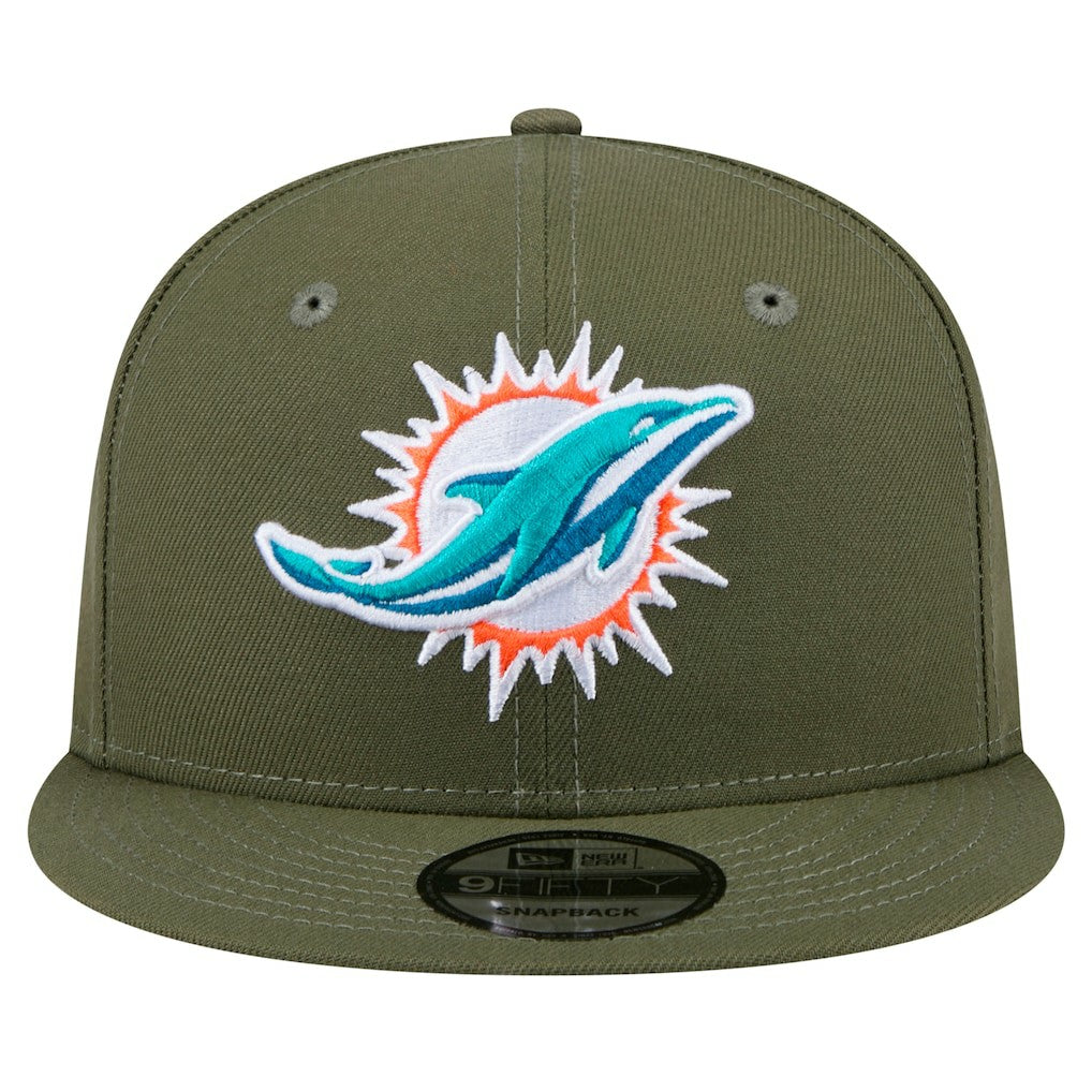 Miami Dolphins New Era Main 9FIFTY Snapback Hat Olive