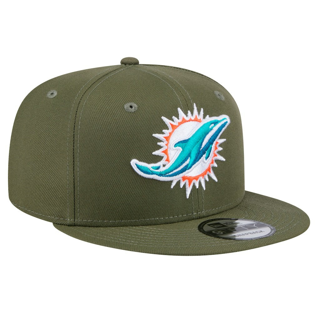 Miami Dolphins New Era Main 9FIFTY Snapback Hat Olive