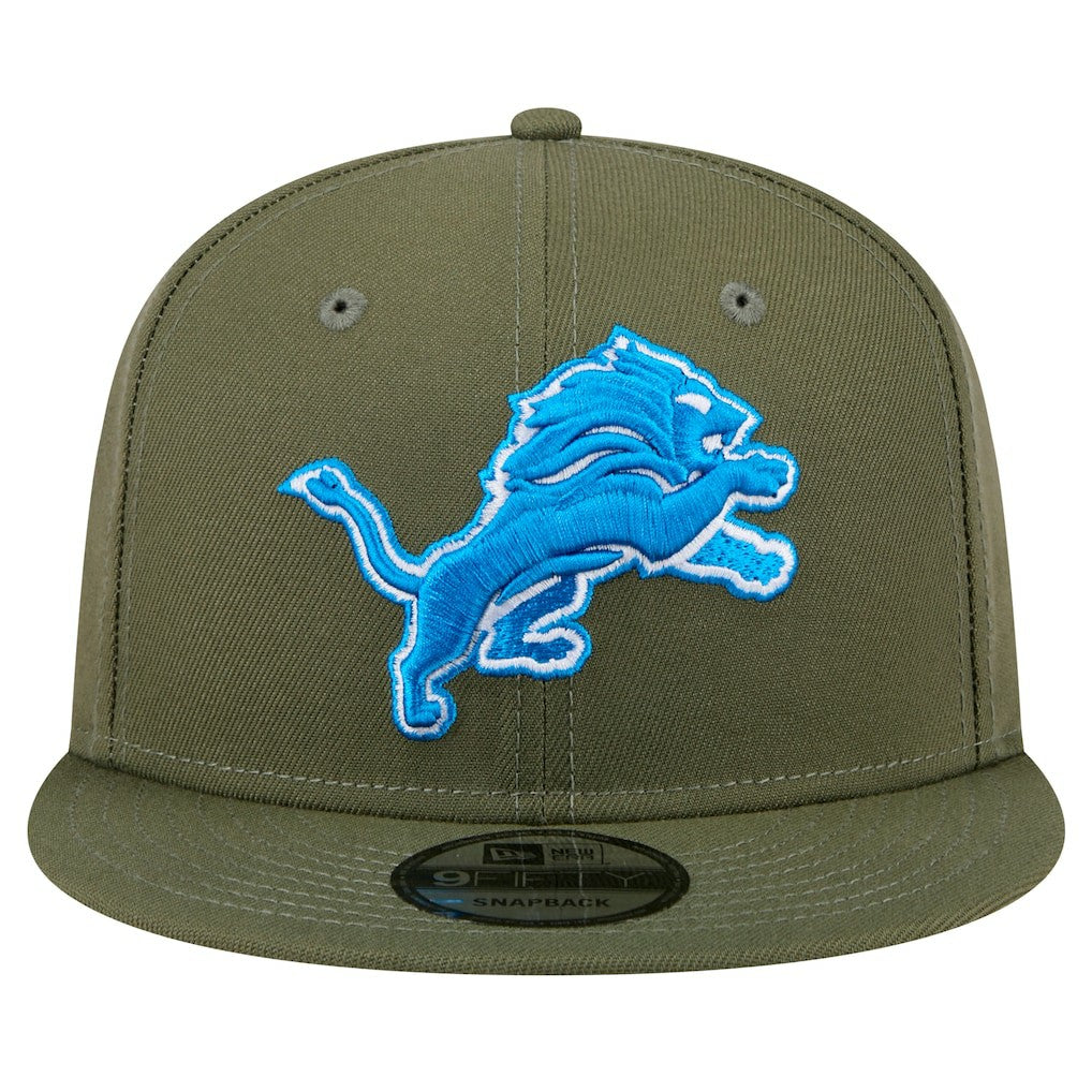 Detroit Lions New Era Main 9FIFTY Snapback Hat Olive