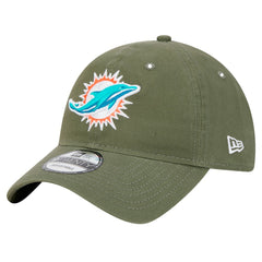 Miami Dolphins New Era Main 9TWENTY Adjustable Hat Olive