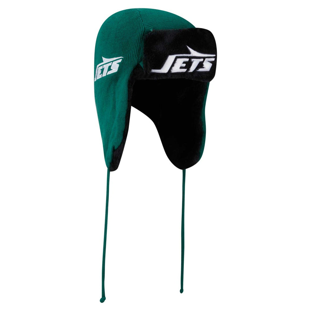 New York Jets New Era Helmet Head Trapper Knit Hat Green