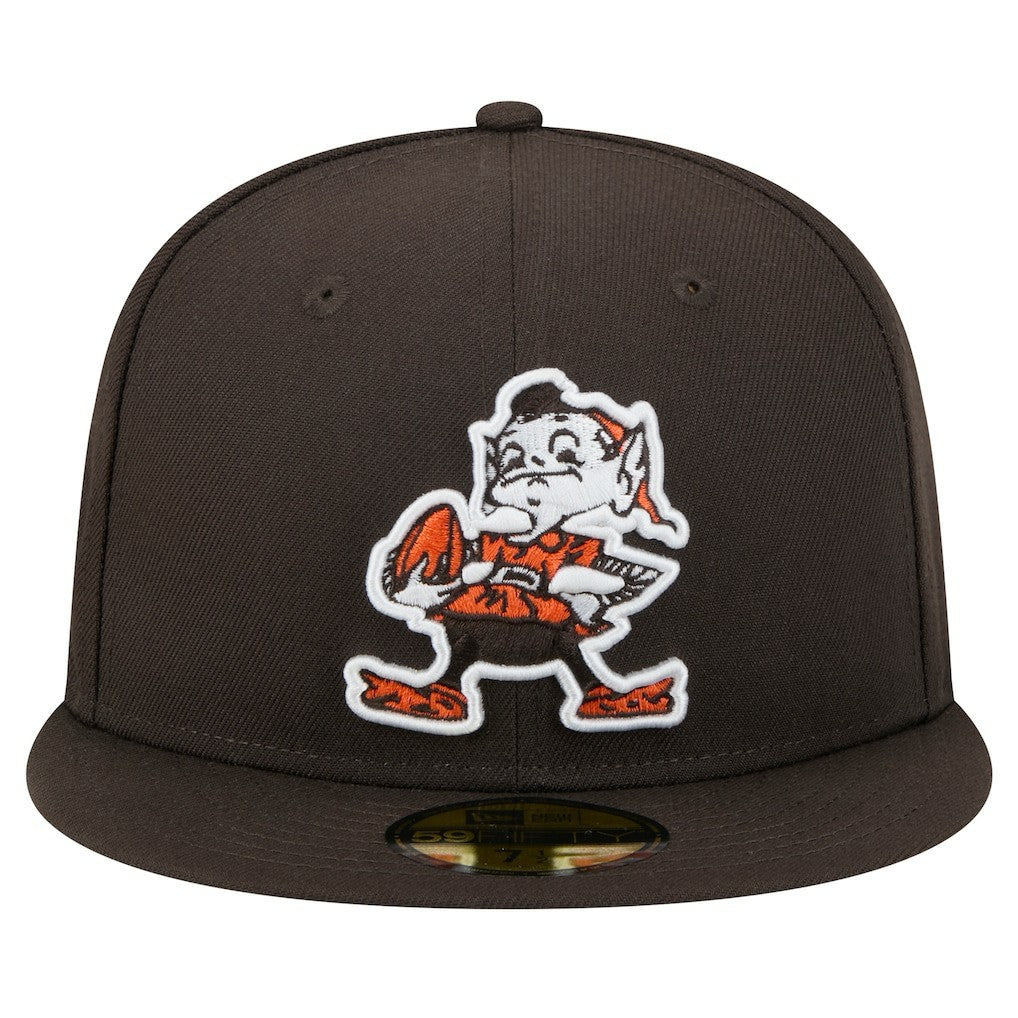 New Era Cleveland Browns Brown Throwback Main 59FIFTY Fitted Hat