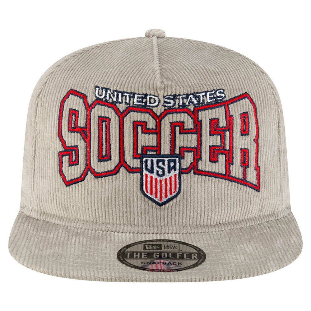 USMNT New Era Corduroy Golfer Adjustable Hat Gray