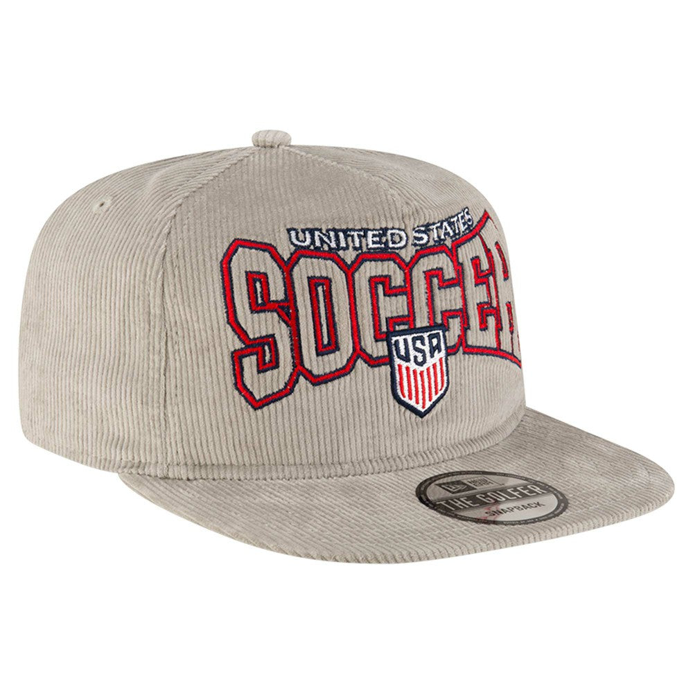 USMNT New Era Corduroy Golfer Adjustable Hat Gray