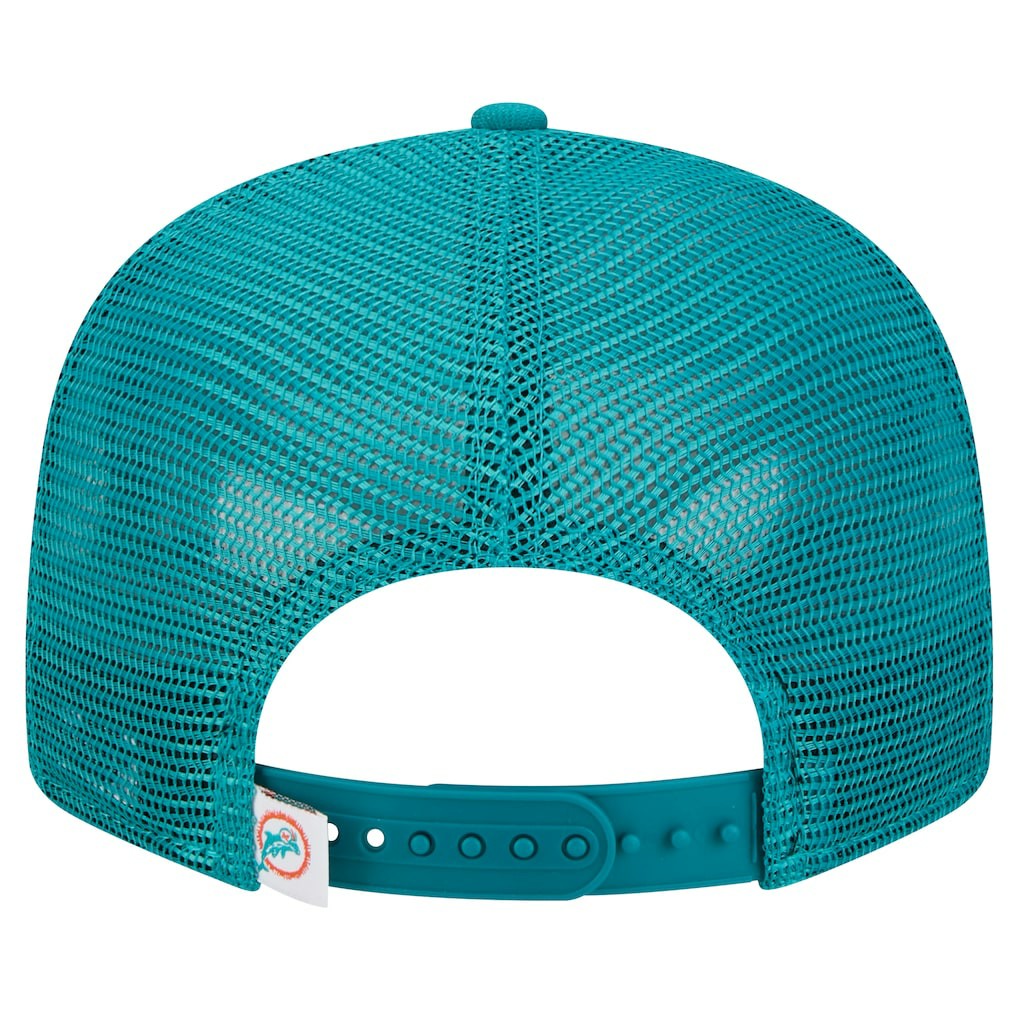 Miami Dolphins New Era Throwback Main Trucker 9FIFTY Snapback Hat Aqua