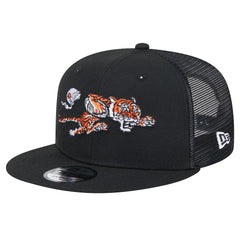 Cincinnati Bengals New Era Throwback Main Trucker 9FIFTY Snapback Hat Black