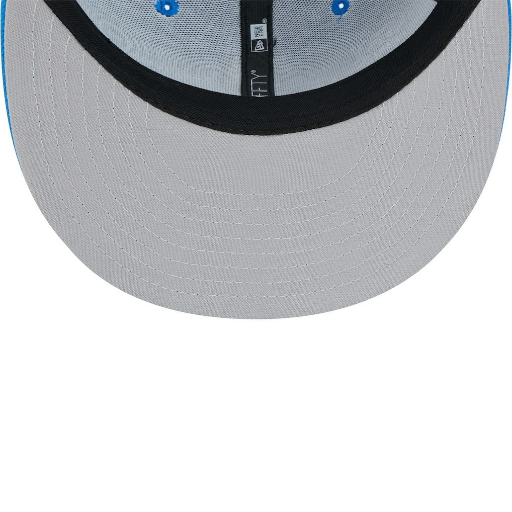 Detroit Lions New Era Throwback Main Trucker 9FIFTY Snapback Hat Blue