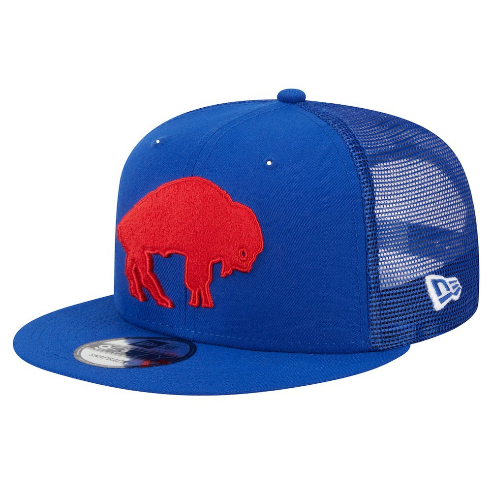 Buffalo Bills New Era Throwback Main Trucker 9FIFTY Snapback Hat Royal