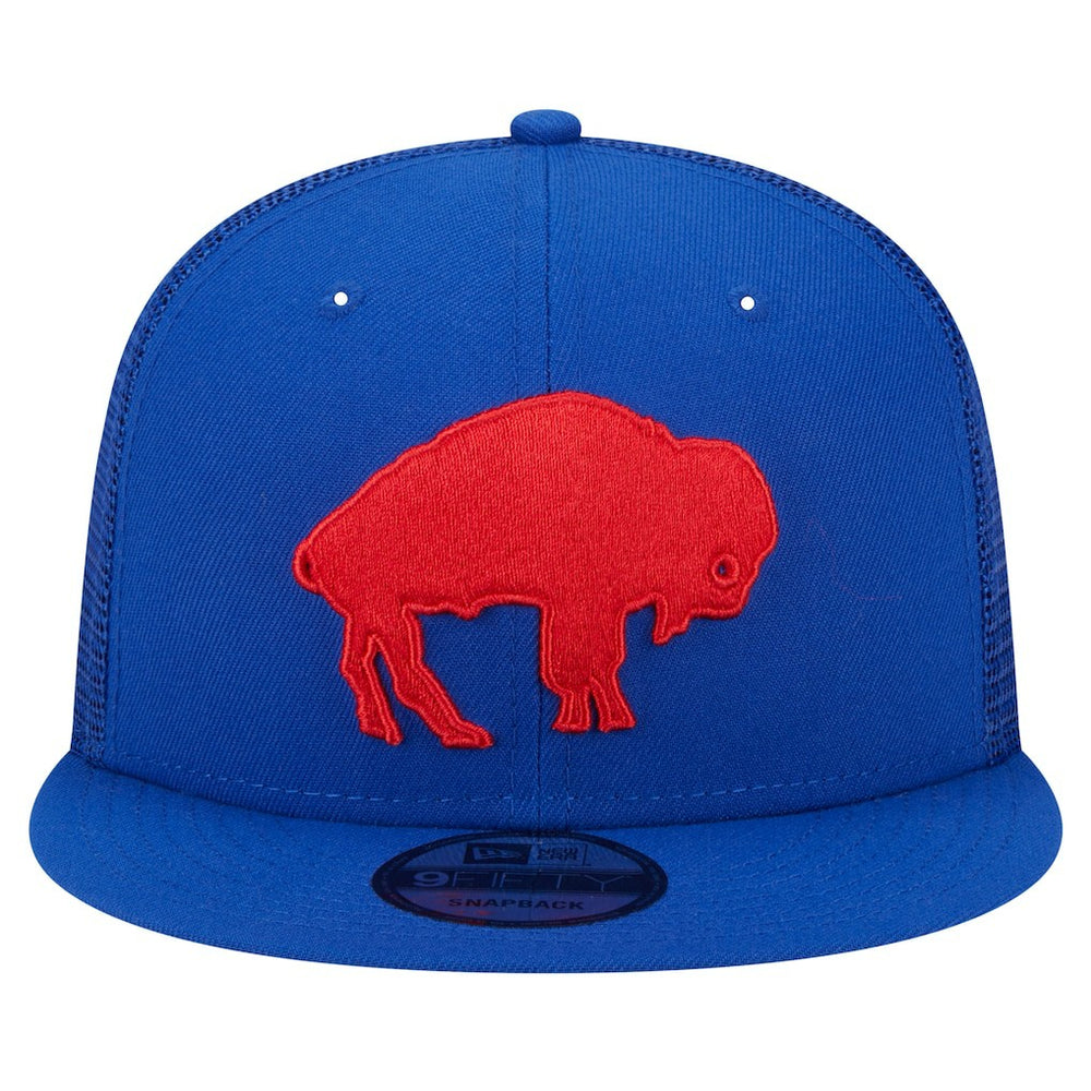 Buffalo Bills New Era Throwback Main Trucker 9FIFTY Snapback Hat Royal
