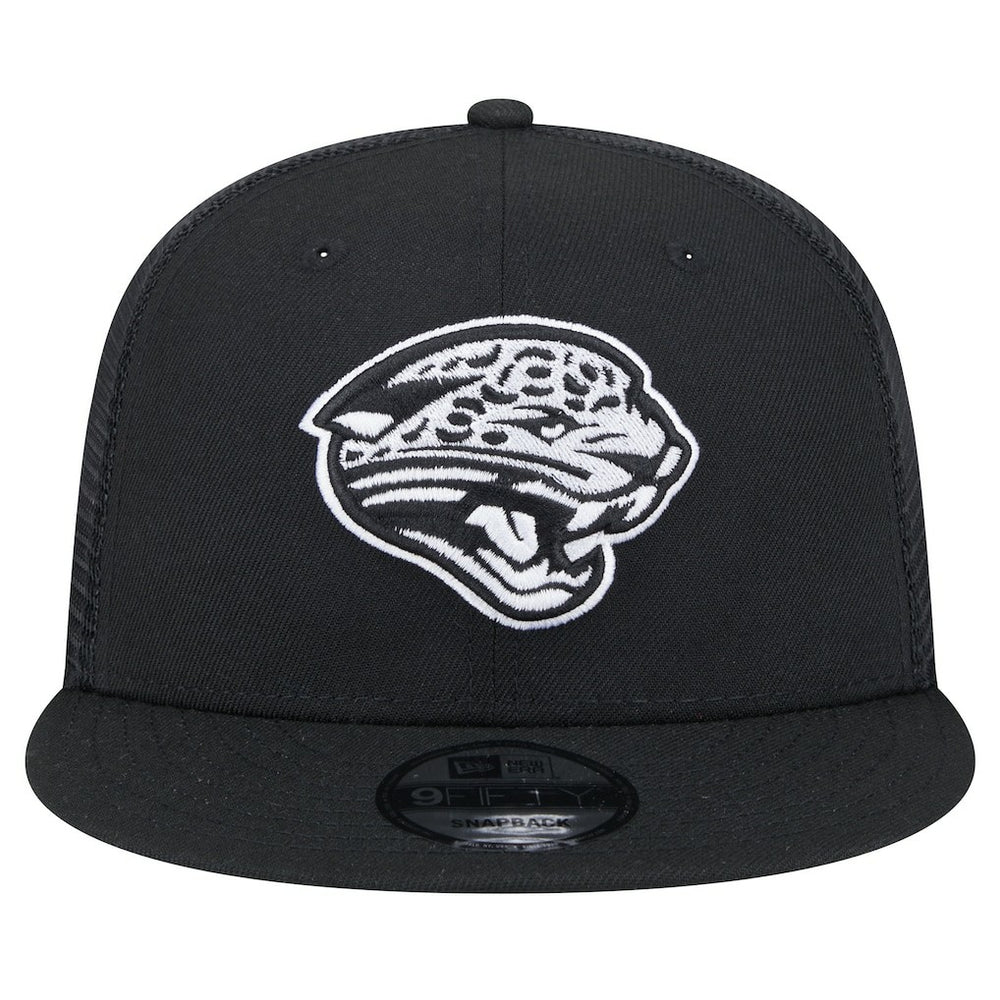 New Era Jacksonville Jaguars Black Main Trucker 9FIFTY Snapback Hat