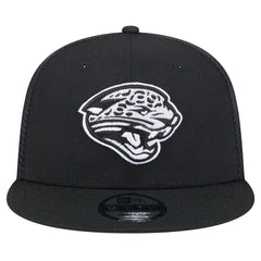 New Era Jacksonville Jaguars Black Main Trucker 9FIFTY Snapback Hat